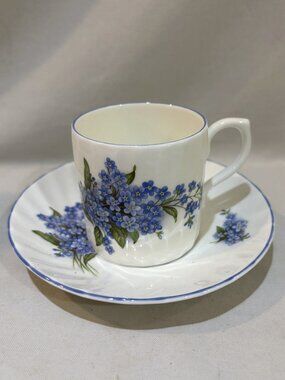 Regency Fine Bone China Butchart Gardens Forget Me Not Teacup & Saucer England